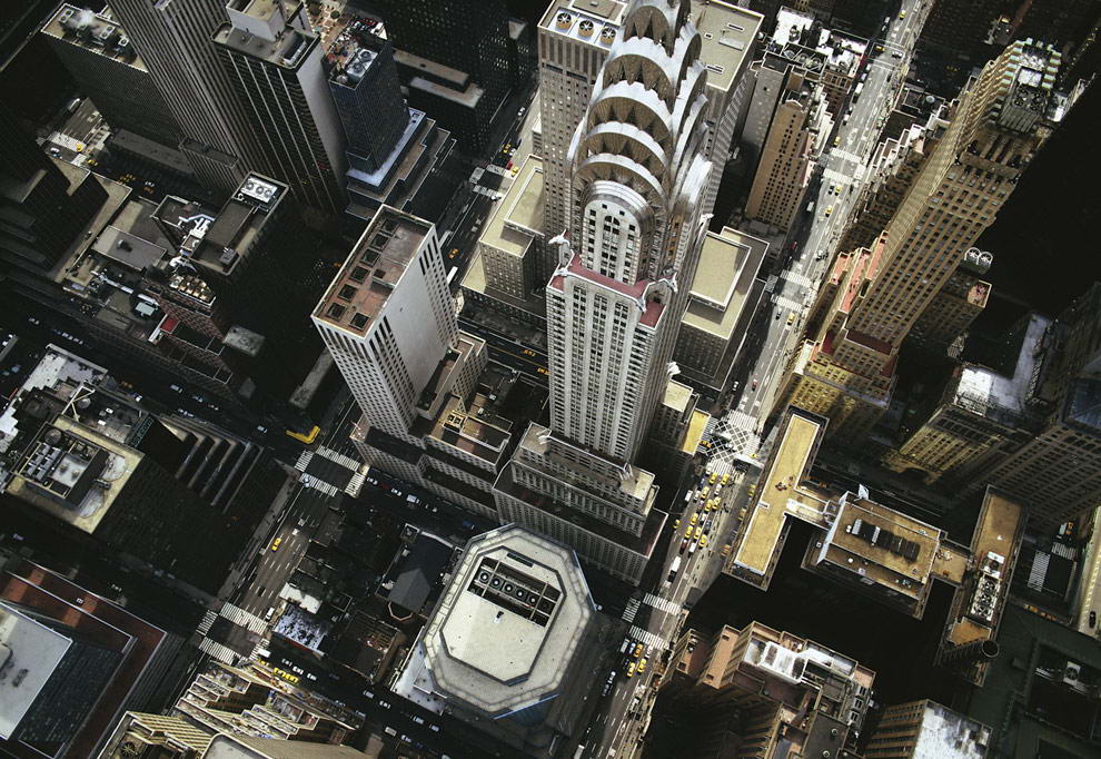 Вид сверху на Chrysler Building, в восточной части Манхэттена, Нью-Йорк. 