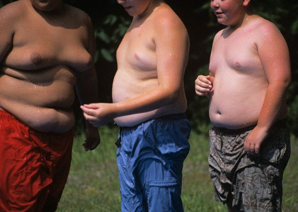 Страдающие от ожирения дети в летнем лагере в штате Массачусетс (2004 год; фото Karen Kasmauski / Corbis).