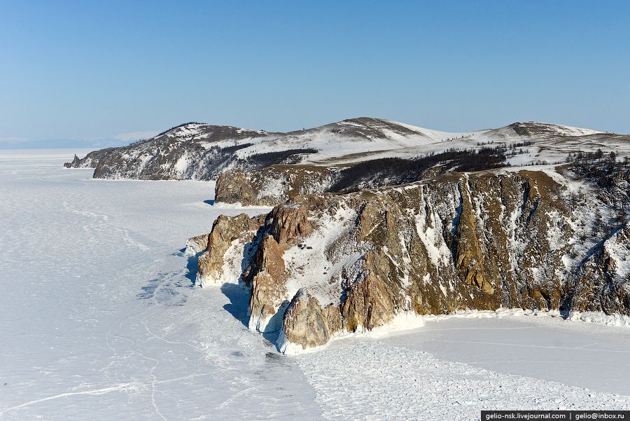 Зимний Байкал с высоты птичьего полета
