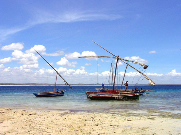 Доу — традиционные мозамбикские лодки. Местные жители до сих пор ловят с них рыбу.