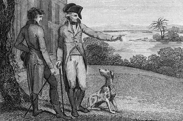 Джордж Вашингтон с американским фоксхаундом - первый президент серьезно занимался разведением этой породы собак