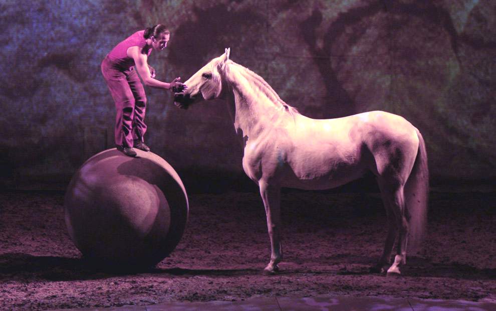 Циркач со своей лошадью