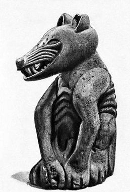 Скульптура «Сидящий койот». Мексика. Культура Ацтеков.