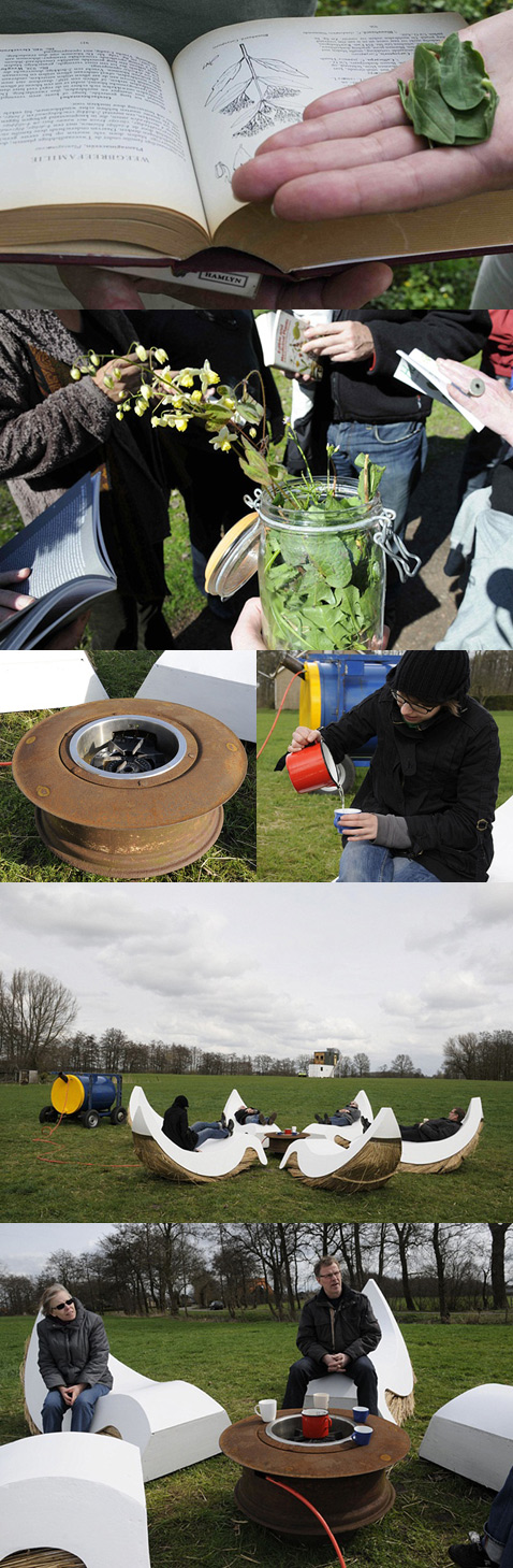 Самодостаточность установки Steeped in Exploration, использующей только локальные ресурсы, побудила живущих неподалёку голландцев начать эксперименты с чаем из местных трав (фотографии Matthew Mazzotta).