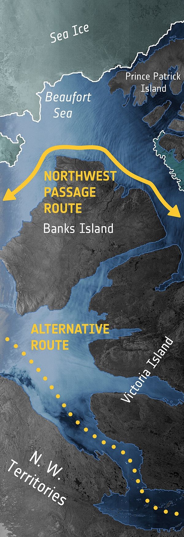 Северо-Западный проход и альтернативный маршрут.