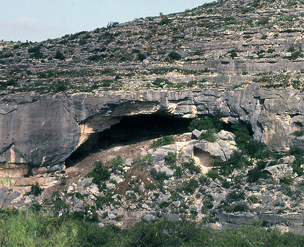 Пещера Hinds в 1974 году, когда её впервые посетили археологи. (Фото TAMU Anthropology archives.)