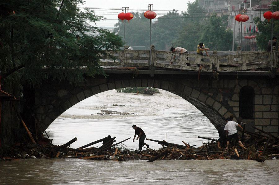 Последствия наводнения в Китае