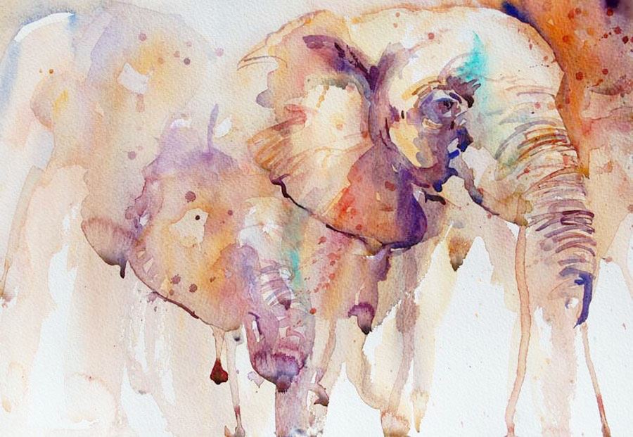 Животные в живописи акварелью от Jean Haines