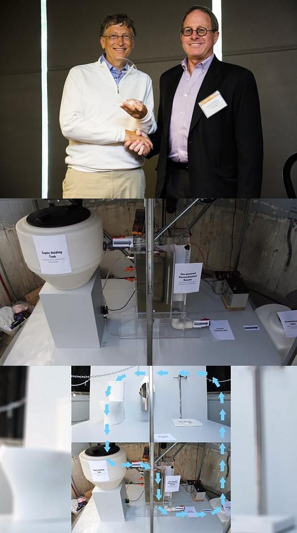 Победитель Майкл Хоффман и его детище. Далее — туалеты, разработанные в Университете Торонто, Университете Лафборо и, наконец, обладатель особого приза за выдающийся дизайн.