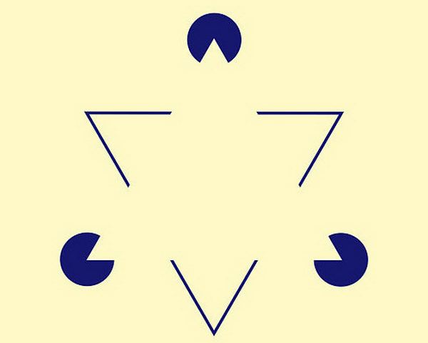 Треугольник Канижа. Каракатица, как и человек, может увидеть здесь несуществующий треугольник. 