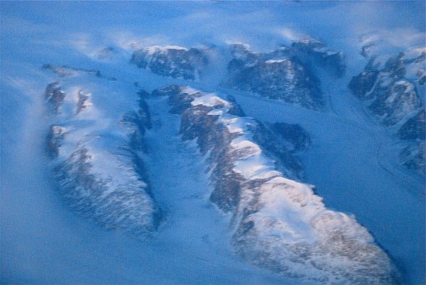 Гренландия с высоты рейса Франкфурт — Оттава