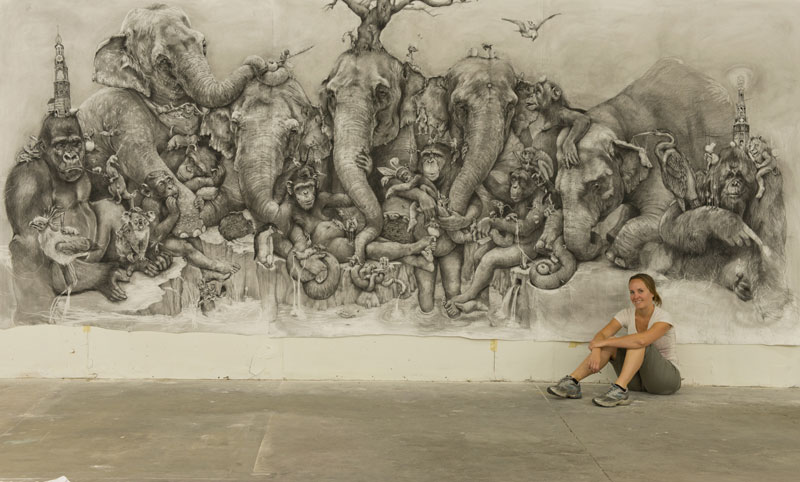 Триптих Слоны художницы Адонны Карэ
