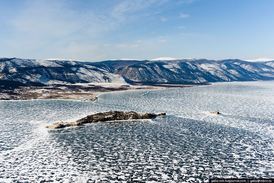 Зимний Байкал с высоты птичьего полета
