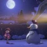 Новогодний ролик про дружбу девочки со снеговиком