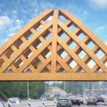 В нидерландах построили деревянный мост-шоссе с необычным дизайном
