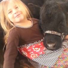 Пятилетняя девочка приютила теленка