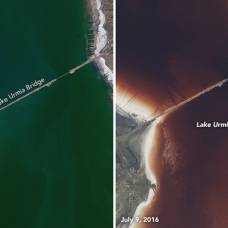 Иранское озеро урмия резко поменяло цвет