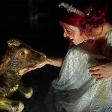 Австралийка приняла роды у коровы во время собственной свадьбы