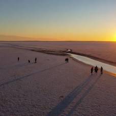 Одно из самых известных соленых озер в мире почти пересохло