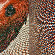 Портрет бигля из 221 тысячи сахарных шариков